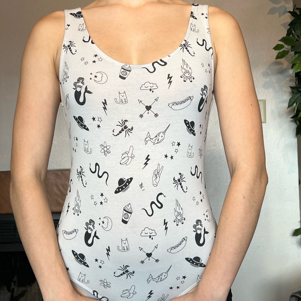Black and white bodysuit